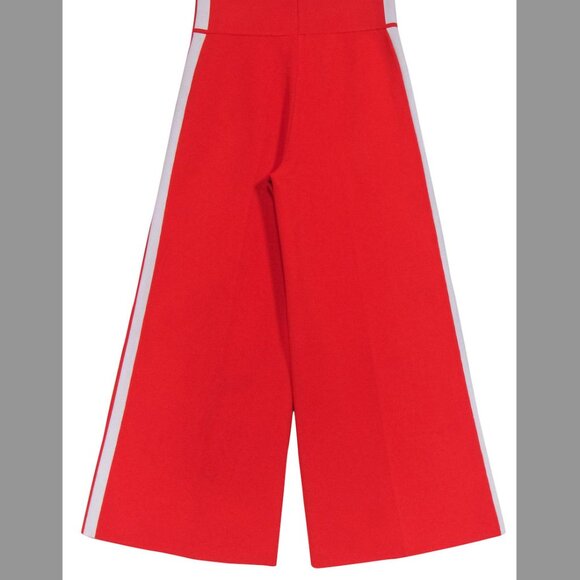 Veronica Beard Pipes and Shaw Red Orange Wide Leg Side Stripe pant Size - Picture 1 of 5